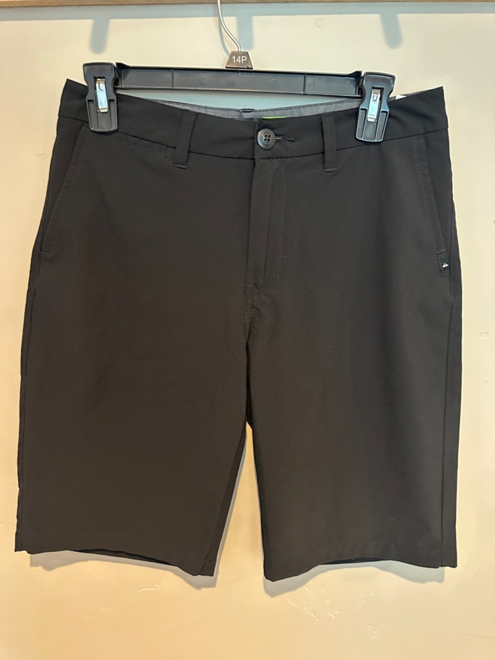 Quiksilver Men's Black Flat-Front Stretch Shorts